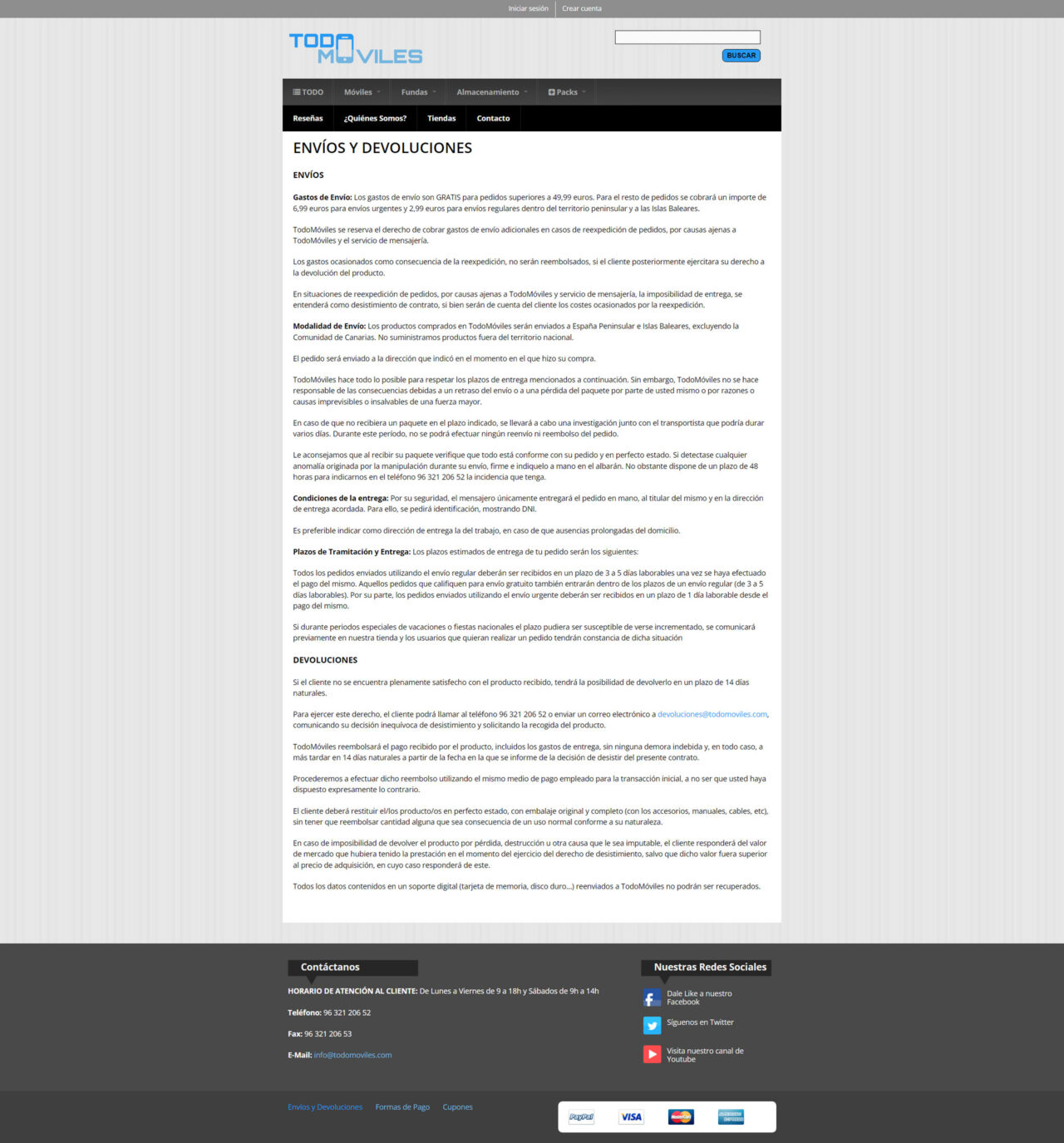 Envíos y Devoluciones